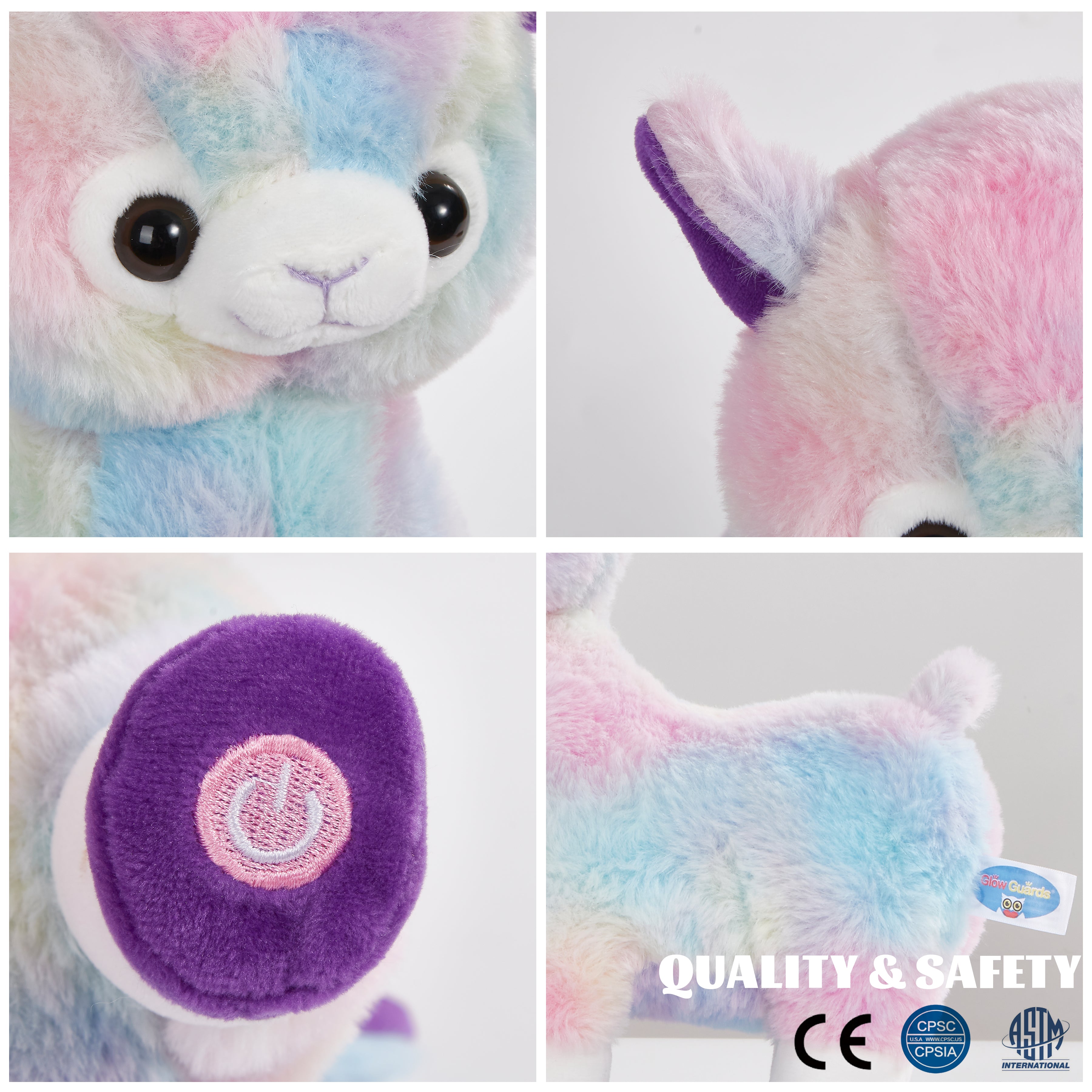 Glow Guards 12'' Light up Rainbow Alpaca Soft Plush Toy Stuffed - Glow Guards