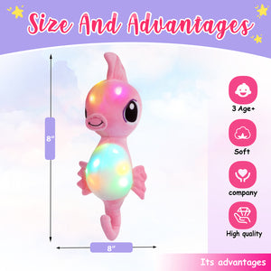 Athoinsu 15'' Light up Seahorse Stuffed Animals LED Ocean Life Soft Plush - Glow Guards