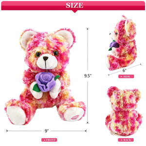 LED valentine teddy bear with rose, 9 Inch | Bstaofy - Glow Guards
