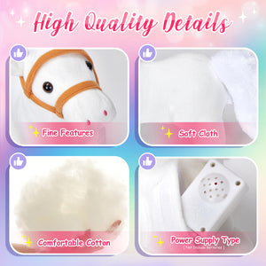 Athoinsu 12'' Light up White Horse LED Stuffed Animals - Glow Guards