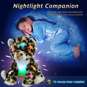 Bstaofy Light up Cheetah Plush LED Leopard Stuffed Animals - Glow Guards