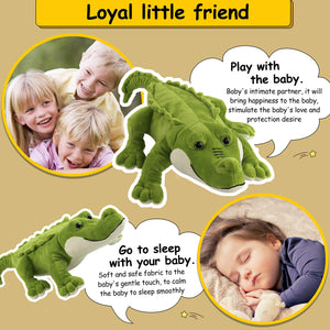 Athoinsu Realistic Stuffed Crocodile Soft Pillow Plush Toy 20'' - Glow Guards