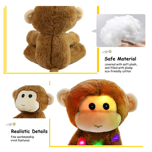 Athoinsu 11'' Light up Stuffed Monkey Soft Plush Toy - Glow Guards