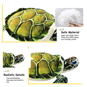 Athoinsu Realistic Stuffed Sea Turtle Soft Plush Toy 18'' - Glow Guards