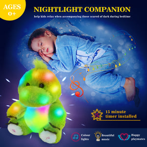 Bstaofy Musical Light Up Dinosaur Stuffed Animal Glow Green - Glow Guards