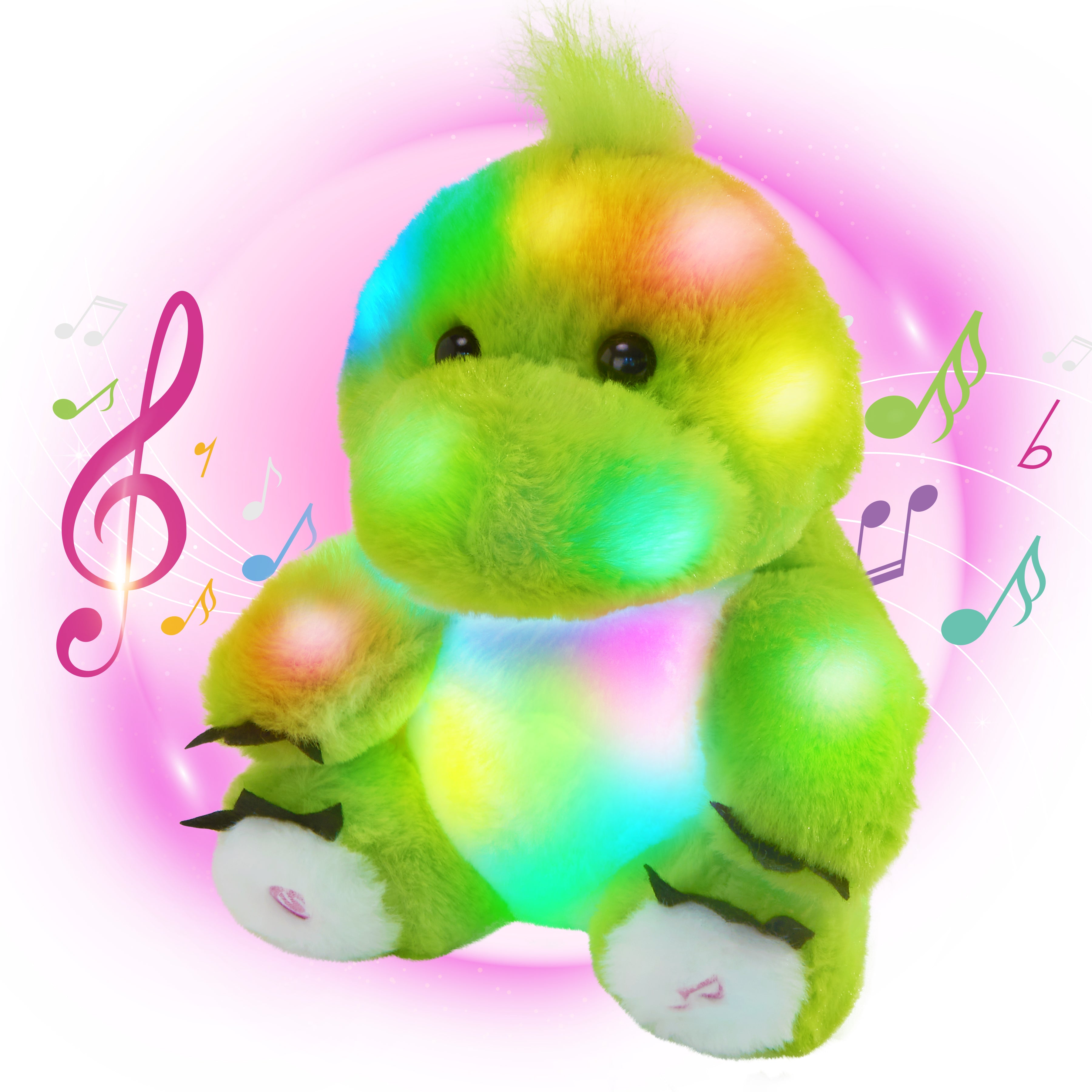 Bstaofy Musical Light Up Dinosaur Stuffed Animal Glow Green - Glow Guards