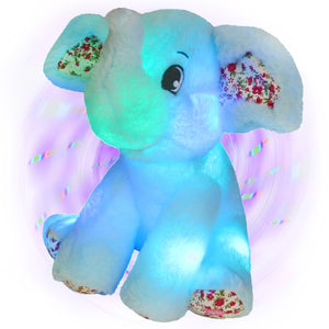Bstaofy Light up Elephant Plush Blue Cozy Floppy LED Stuffed - Glow Guards