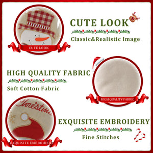 linen Christmas stockings set of 3 for family, 17'' | Bstaofy - Glow Guards