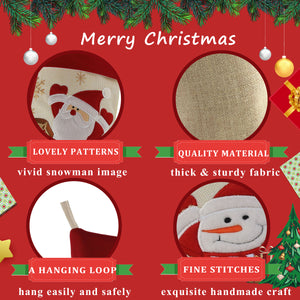 Christmas stockings set of 3 for family with border  17'' | Bstaofy - Glow Guards