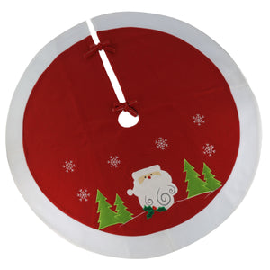 36’’ Christmas Tree Skirt with Thick Plaid Trim of 4 patterns - Glow Guards
