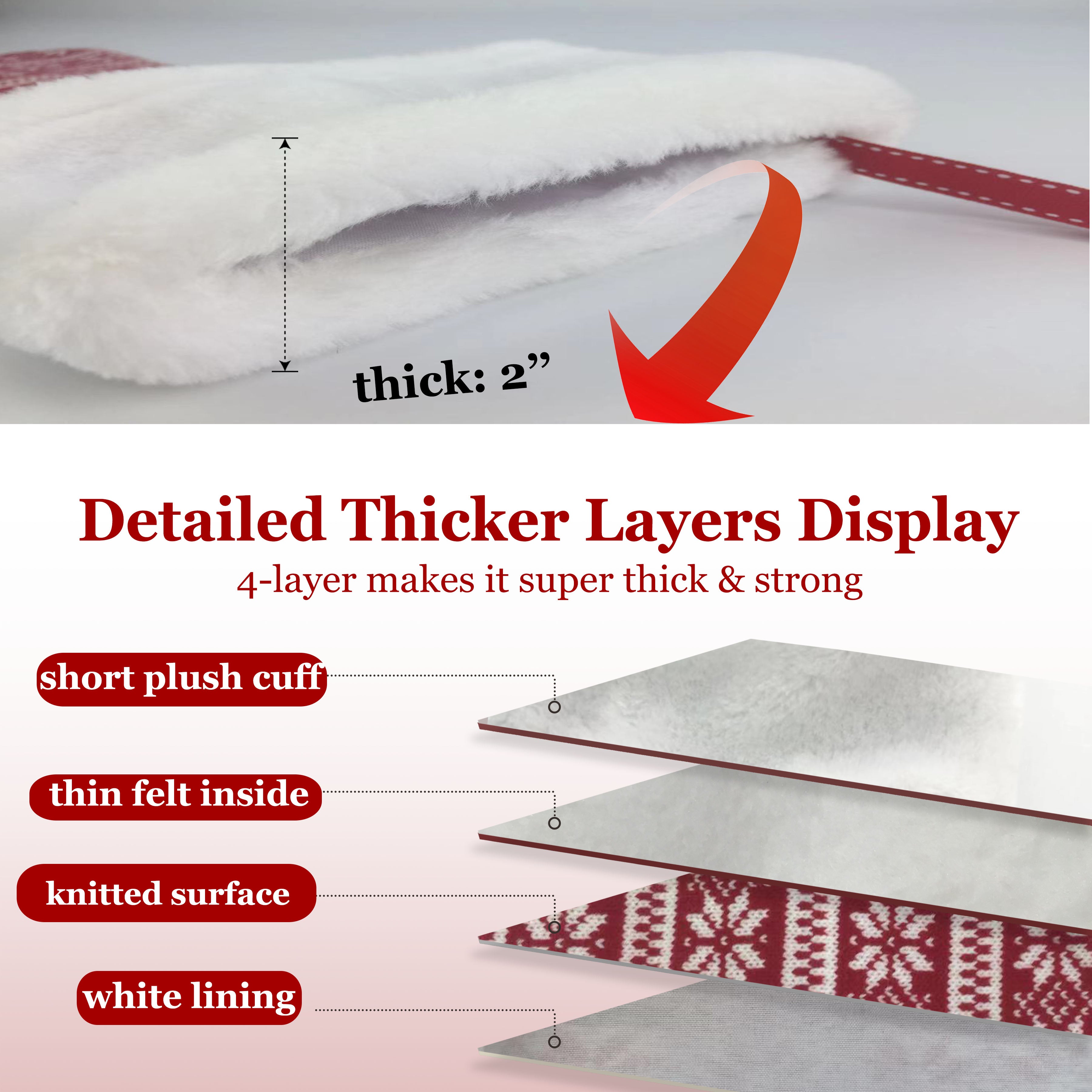 striped knit Christmas stockings decoration, 19'' | Bstaofy - Glow Guards