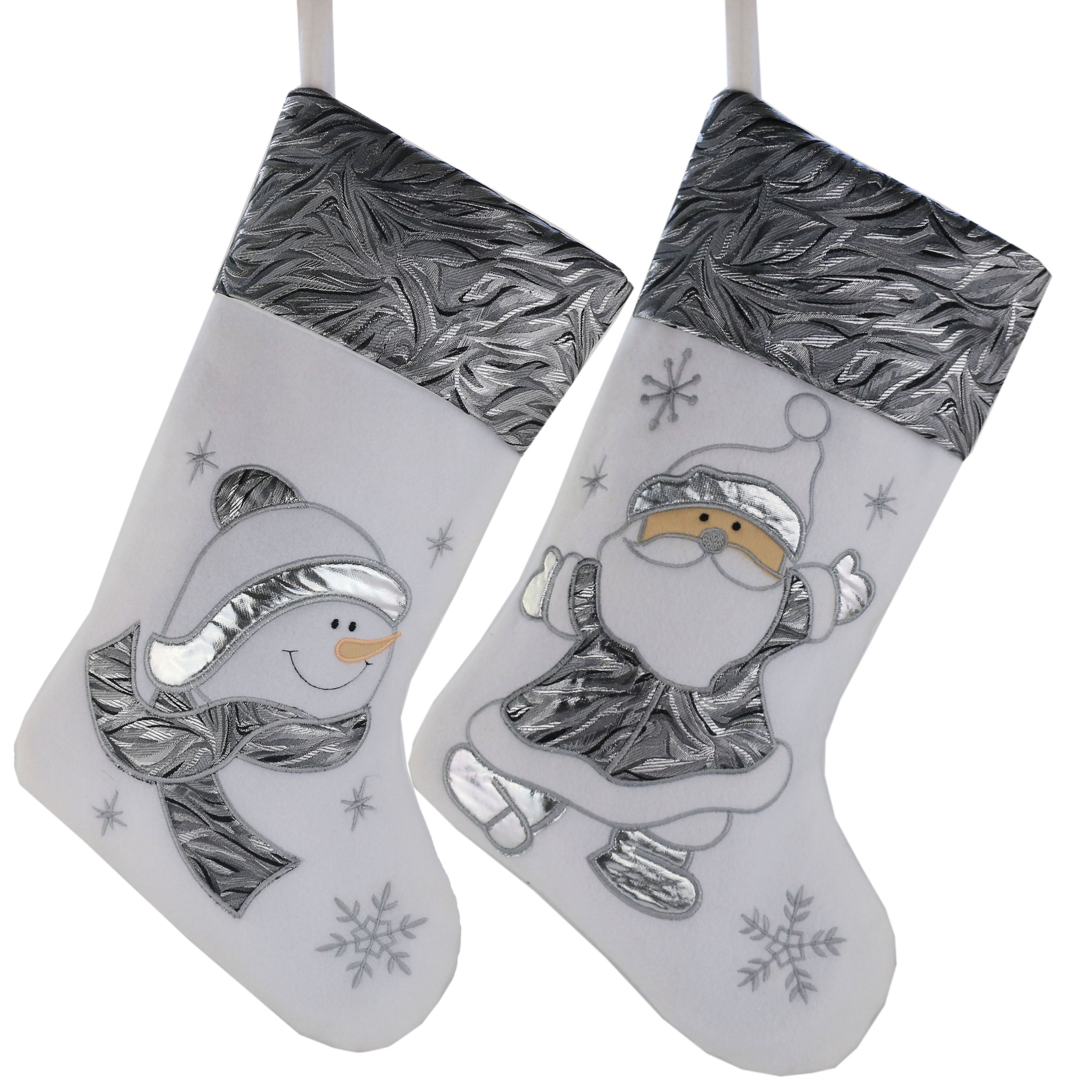 luxury Christmas stockings set slivery decoration 17'' | Bstaofy - Glow Guards