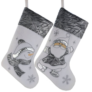 luxury Christmas stockings set slivery decoration 17'' | Bstaofy - Glow Guards