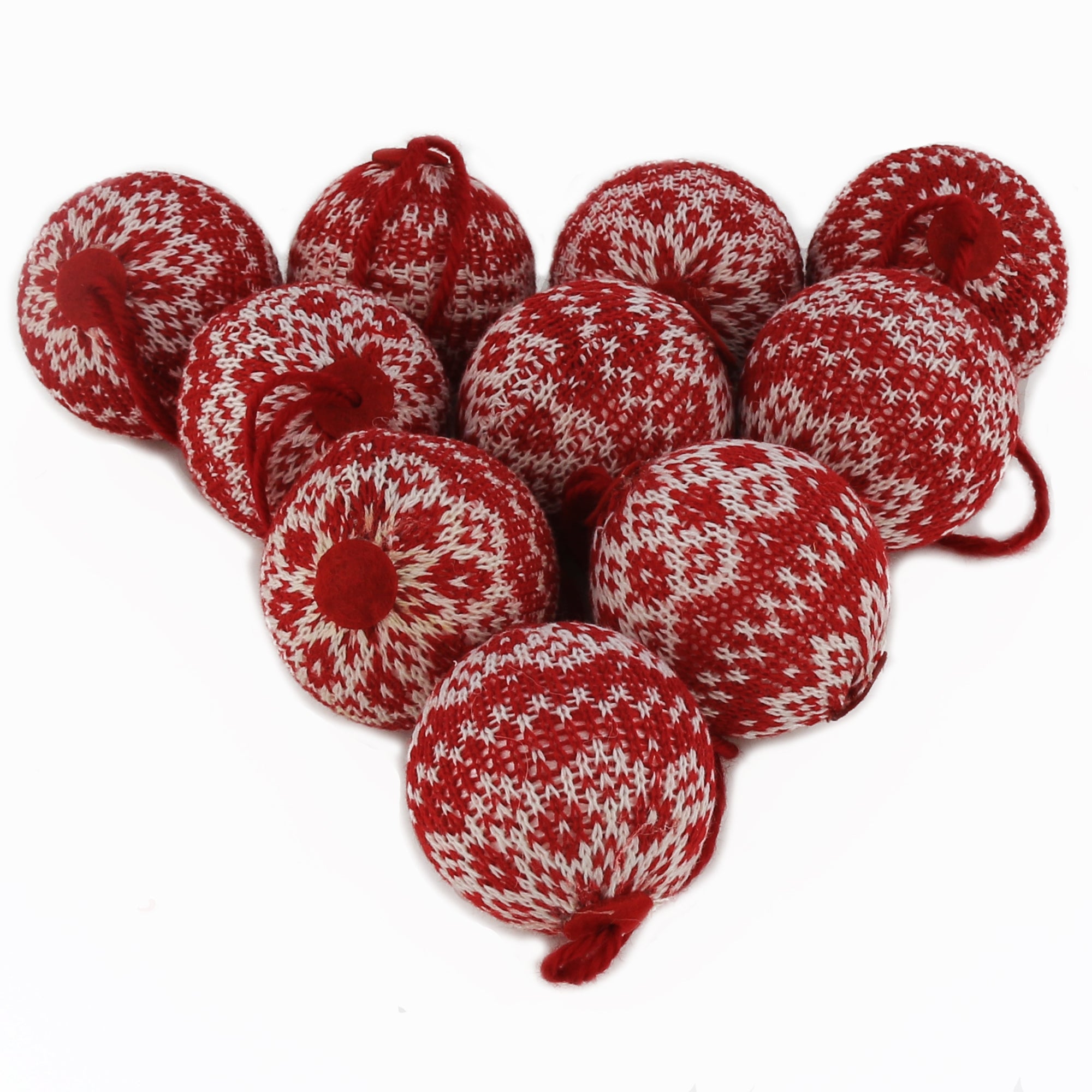 2.75" (70mm) knit Christmas ball ornaments,10 pcs | Bstaofy - Glow Guards