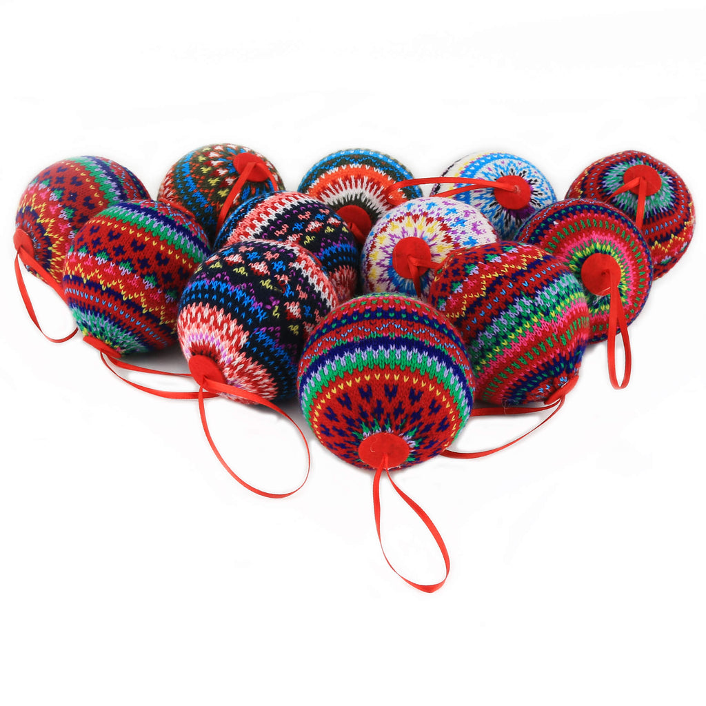 2.95" (75mm) knit Christmas balls ornaments | Bstaofy - Glow Guards