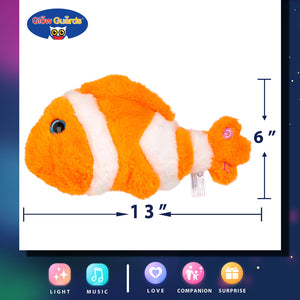 Glow Guards 12’’ LED Stuffed Orange Fish Light up Ocean Life - Glow Guards