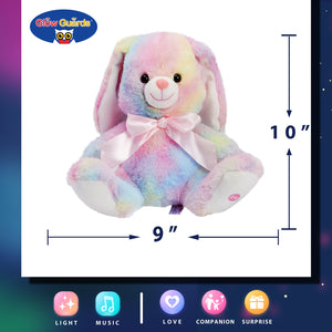 Glow Guards 10'' Easter Light up Bunny Plush Toy Rainbow Lop - Glow Guards