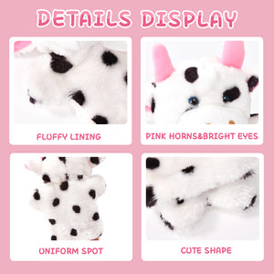 Athoinsu 9'' Vivid Cow Animal Image Hand Puppet Plush Toys - Glow Guards