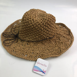 GloriousYou Womens Beach Sun Straw Hat - Glow Guards