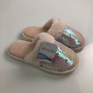 GloriousYou Womens Cosy Sequin Slippers - Glow Guards