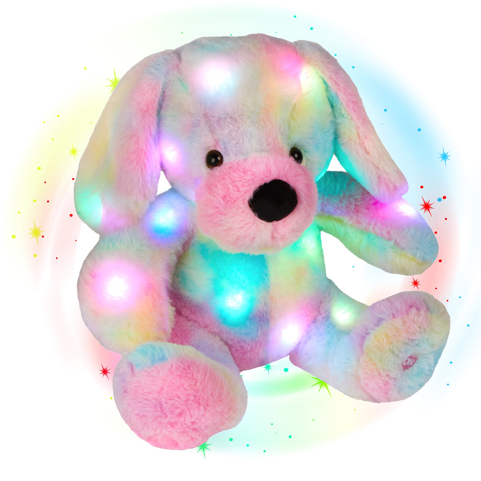 Glow Guards 11’’ Light up Rainbow Dog Soft Plush Toy - Glow Guards