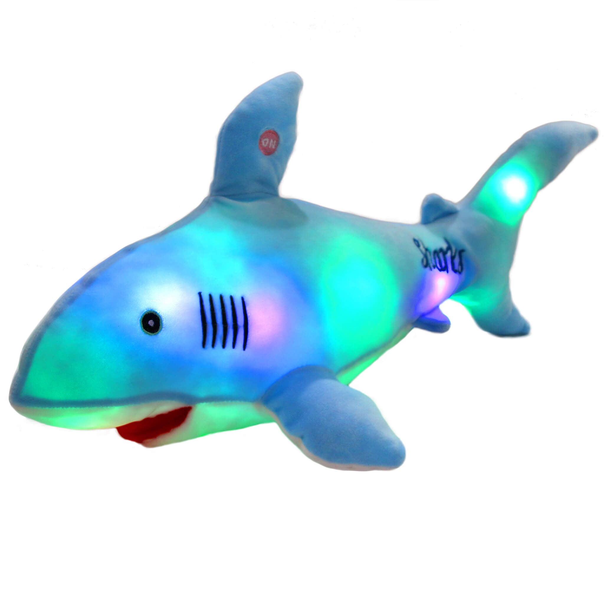 light up shark glow plush, 21.5'', Blue/Gray/Pink | Bstaofy - Glow Guards