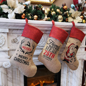 18’’ burlap Christmas stockings set of 3 | Bstaofy - Glow Guards