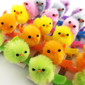 1.5’’ mini Easter chick on clips Hairpin, Pack of 24 | Bstaofy - Glow Guards