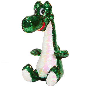 Athoinsu 16'' Sequin Dinosaur Plush Toy Stuffed Animal Jurassic Din - Glow Guards