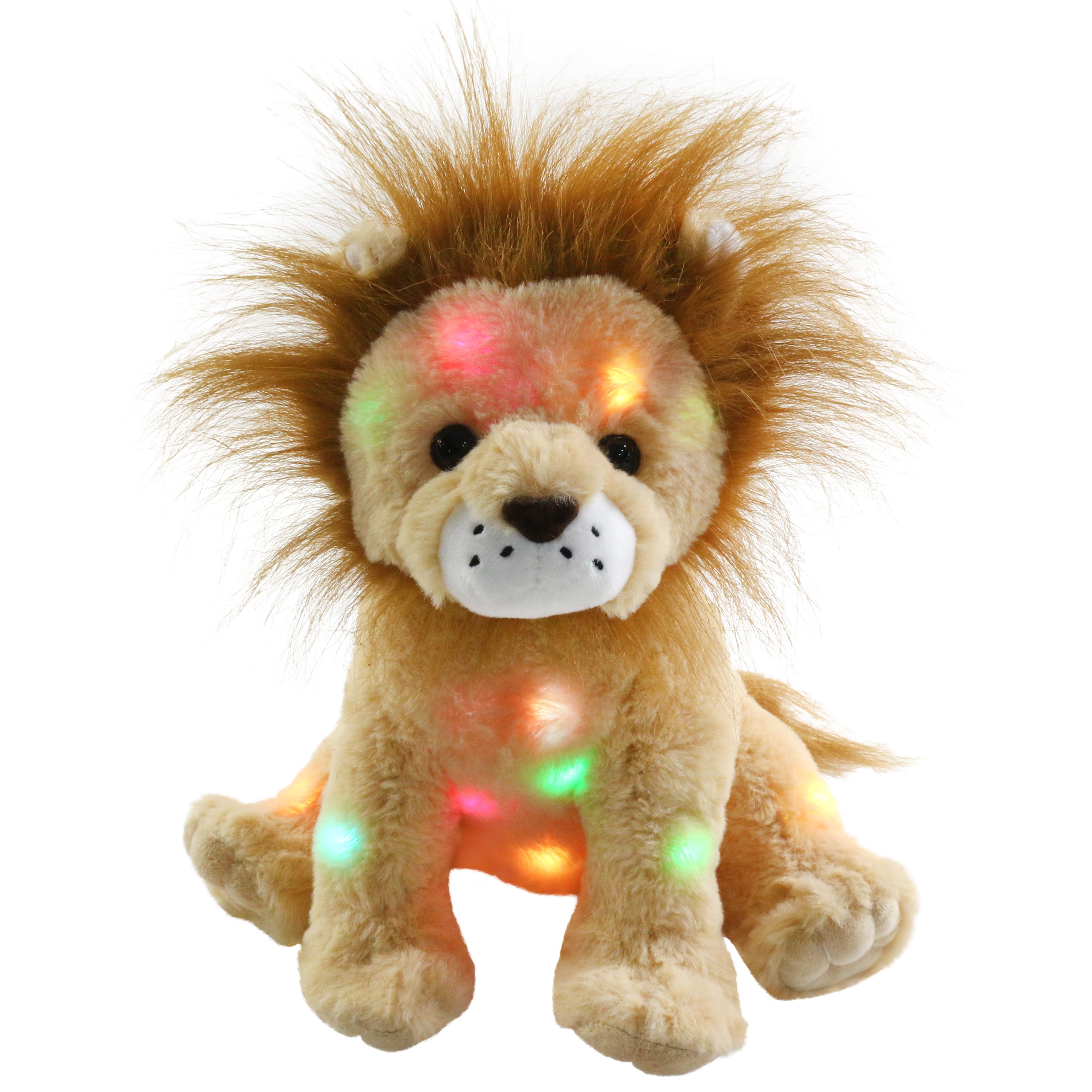 BSTAOFY Light up Stuffed Lion Wildlife Animals Soft Plush - Glow Guards