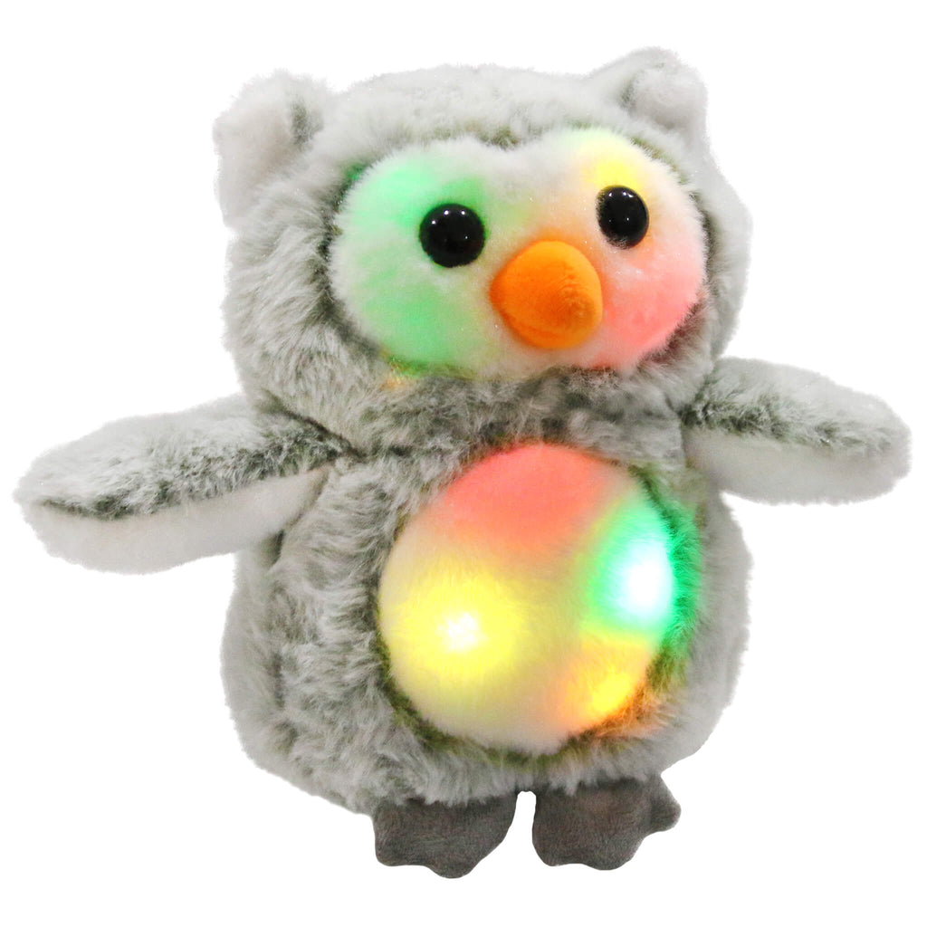 light up snowy owl stuffed animal plush toy, 8'' | Bstaofy - Glow Guards