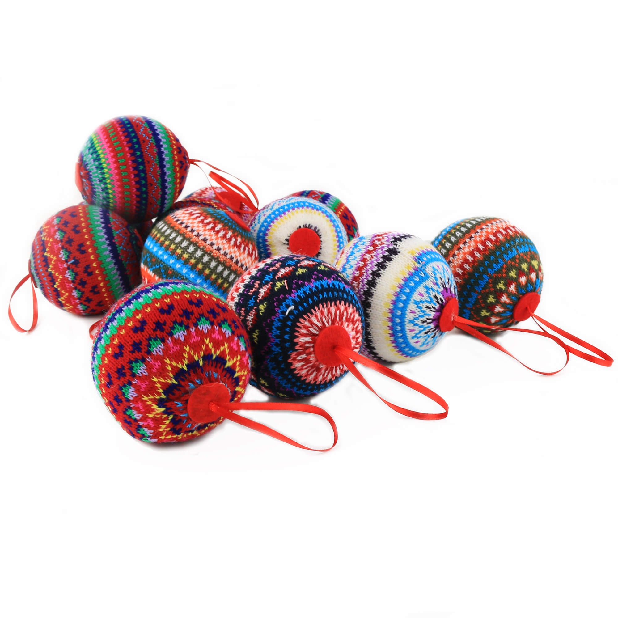 2.95" (75mm) knit Christmas balls ornaments | Bstaofy - Glow Guards