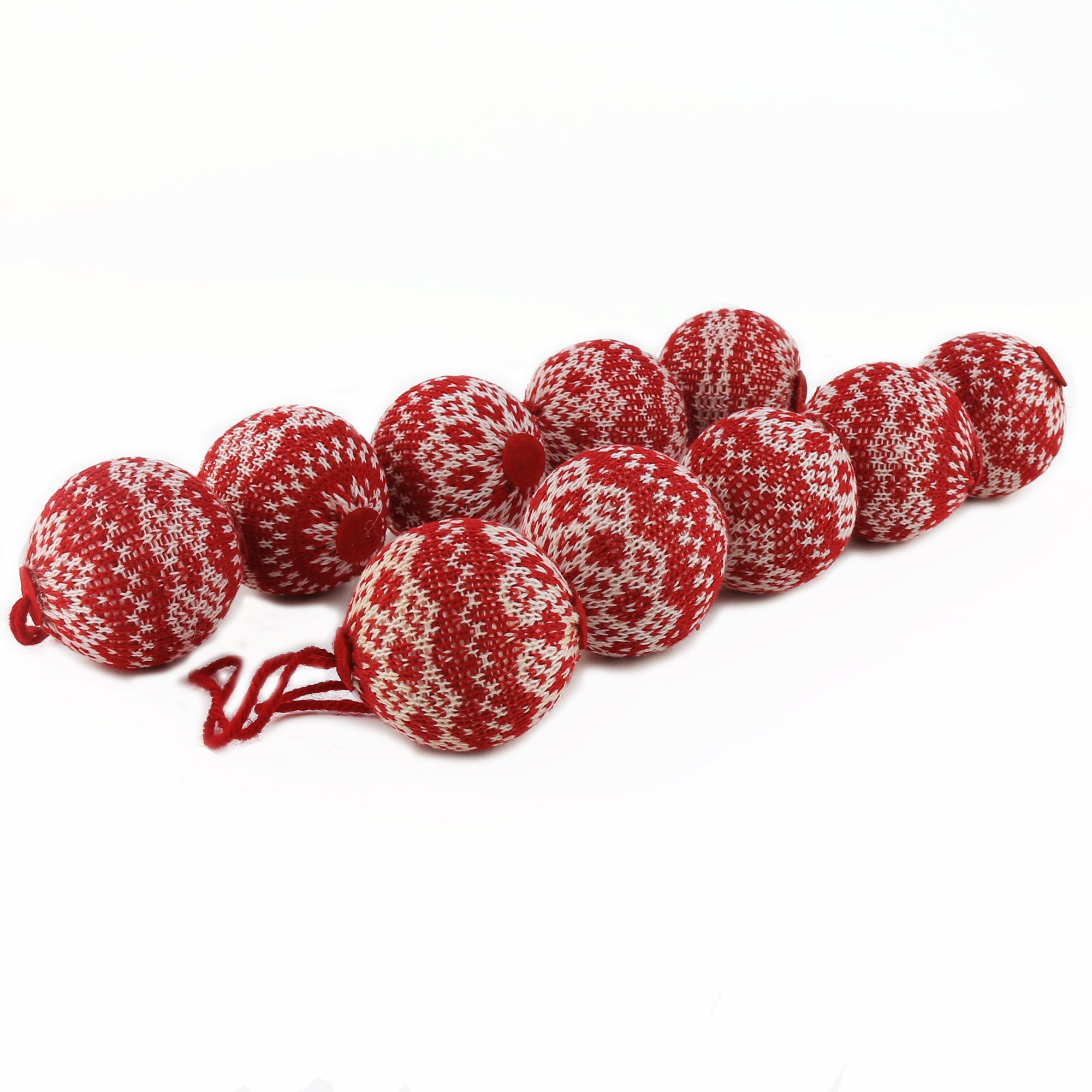2.75" (70mm) knit Christmas ball ornaments,10 pcs | Bstaofy - Glow Guards