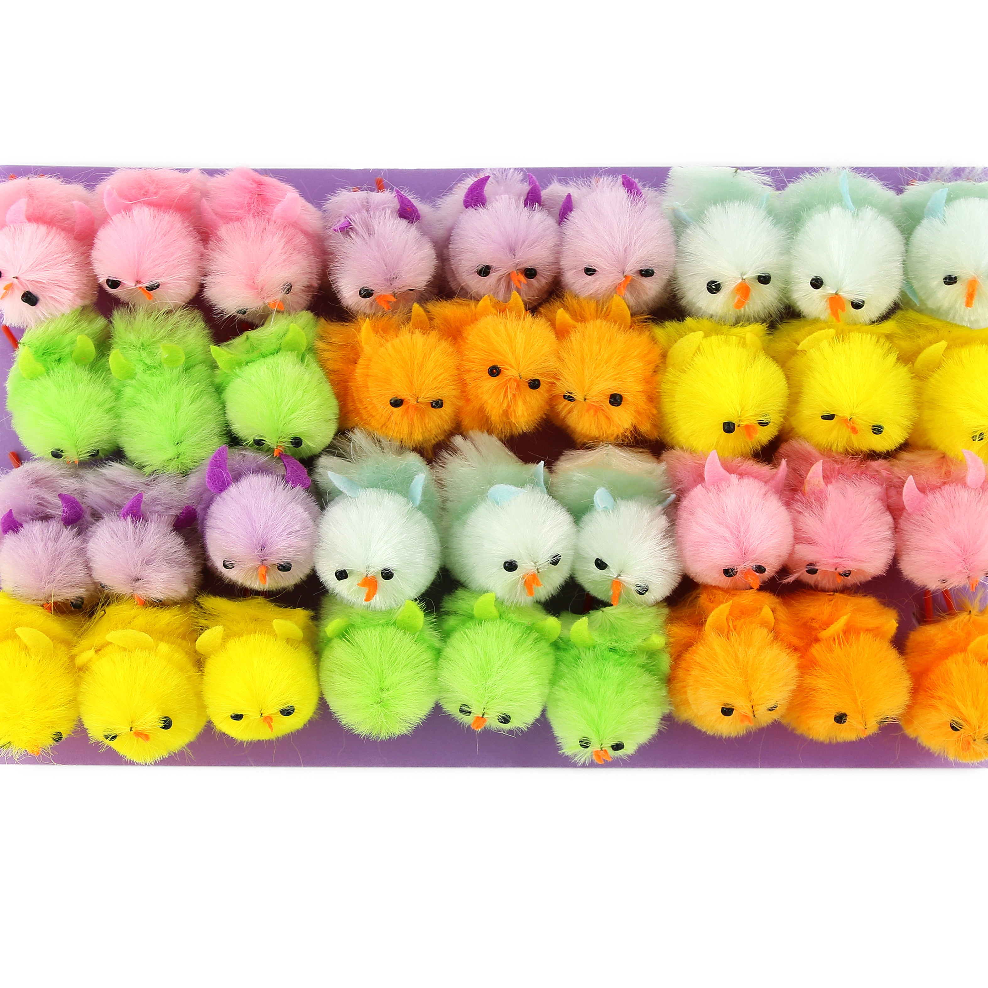 chenille Easter chicks colorful decor set of 36, 1 1/2-Inch | Bstaofy - Glow Guards
