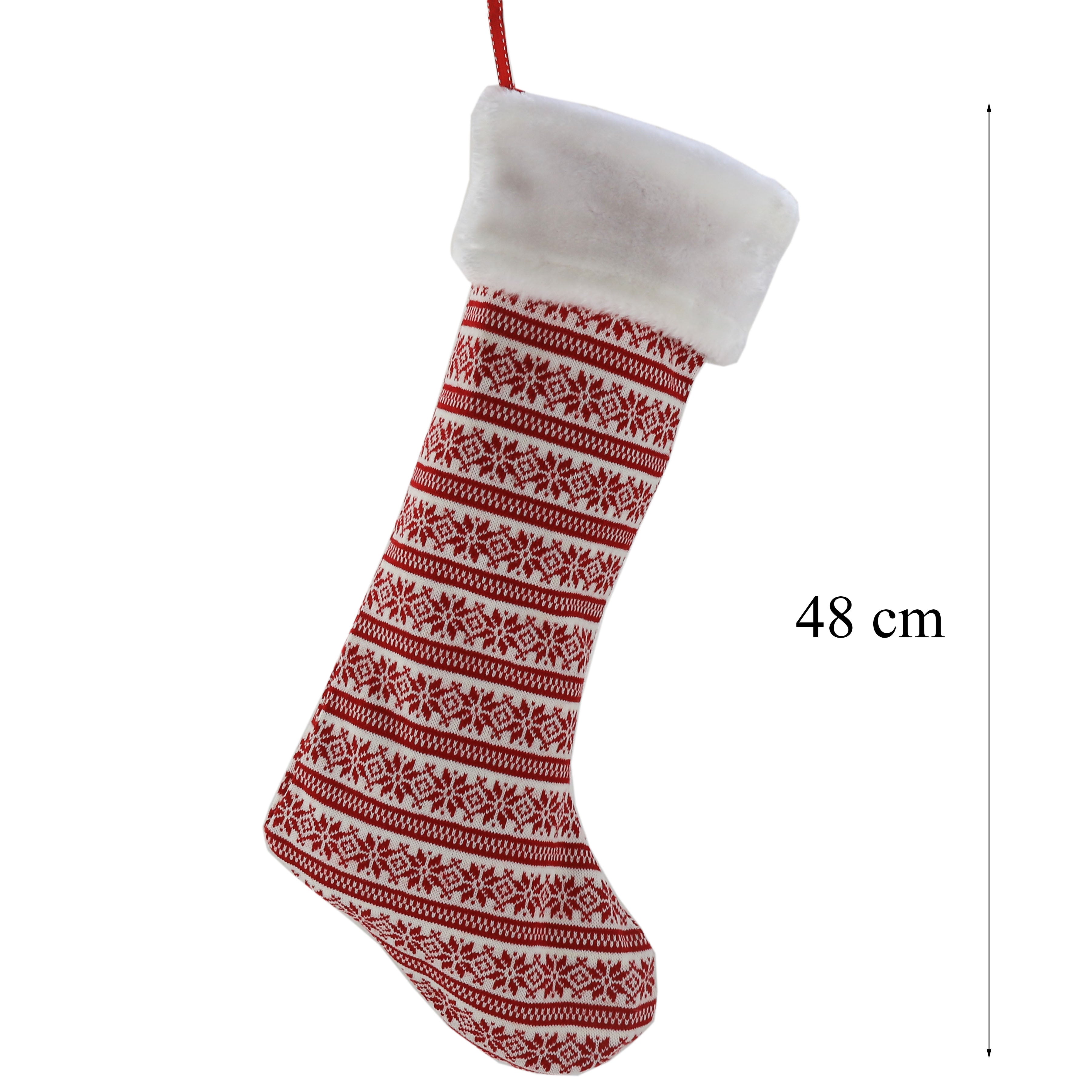 handmade striped knit Christmas stockings set of 3, 19 Inch | Bstaofy - Glow Guards
