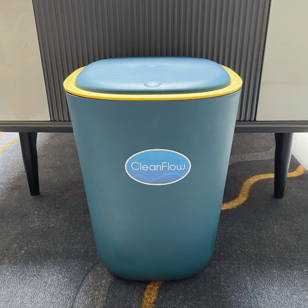 Kitchen Step Trash Can, Plastic With Secure Slide Lock - Glow Guards