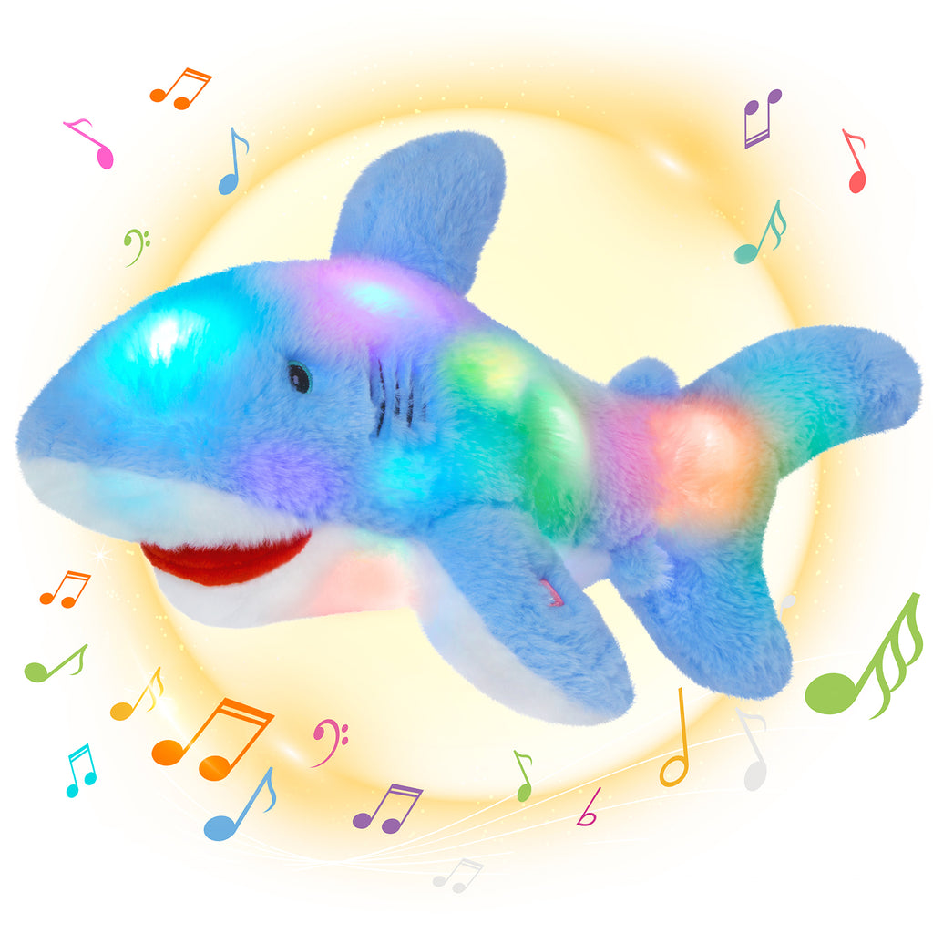 Bstaofy Musical Light up Shark Stuffed Animal Glow Plush - Glow Guards