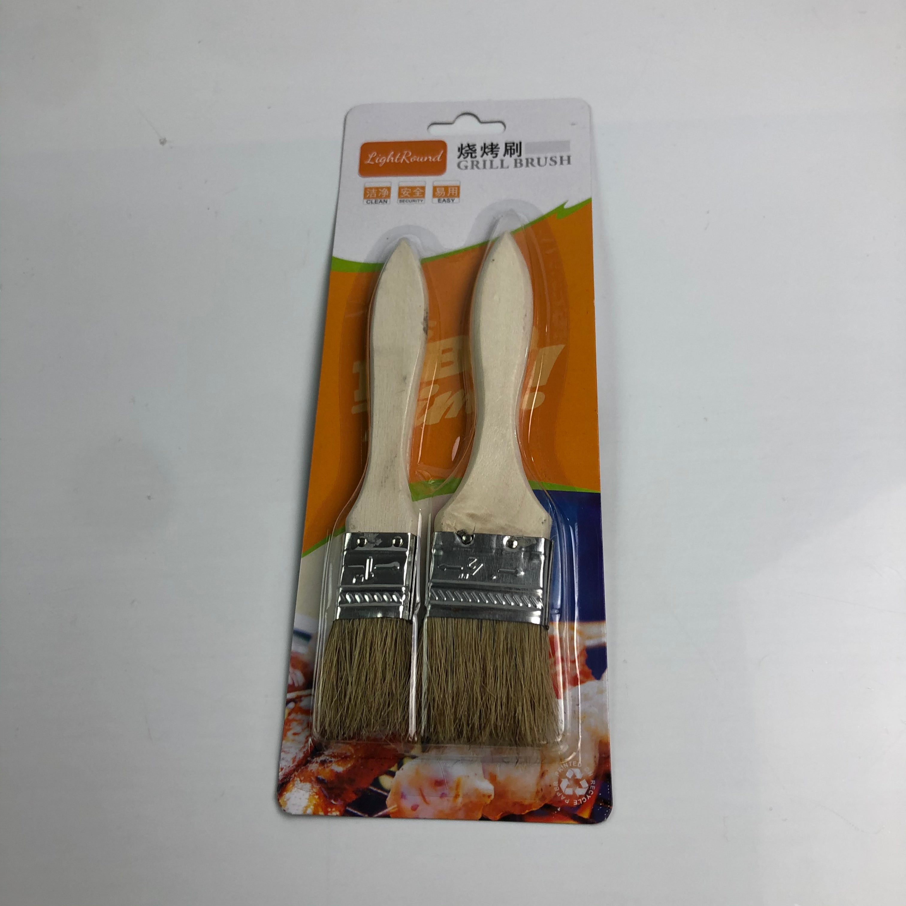 LightRound BBQ Wooden Grill Brush - Glow Guards