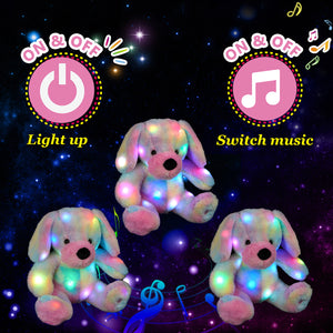 Glow Guards 11’’ Light up Rainbow Dog Soft Plush Toy - Glow Guards