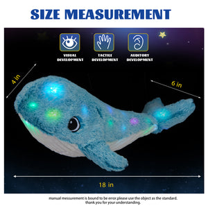 Glow Guards 18'' Light up Whale Blue Plush Soft Toy Ocean Stuffed - Glow Guards