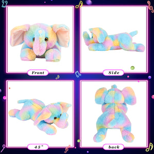 Glow Guards 12'' Light up Rainbow Elephant LED Stuffed Animals - Glow Guards