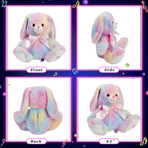 Glow Guards 10'' Easter Light up Bunny Plush Toy Rainbow Lop - Glow Guards
