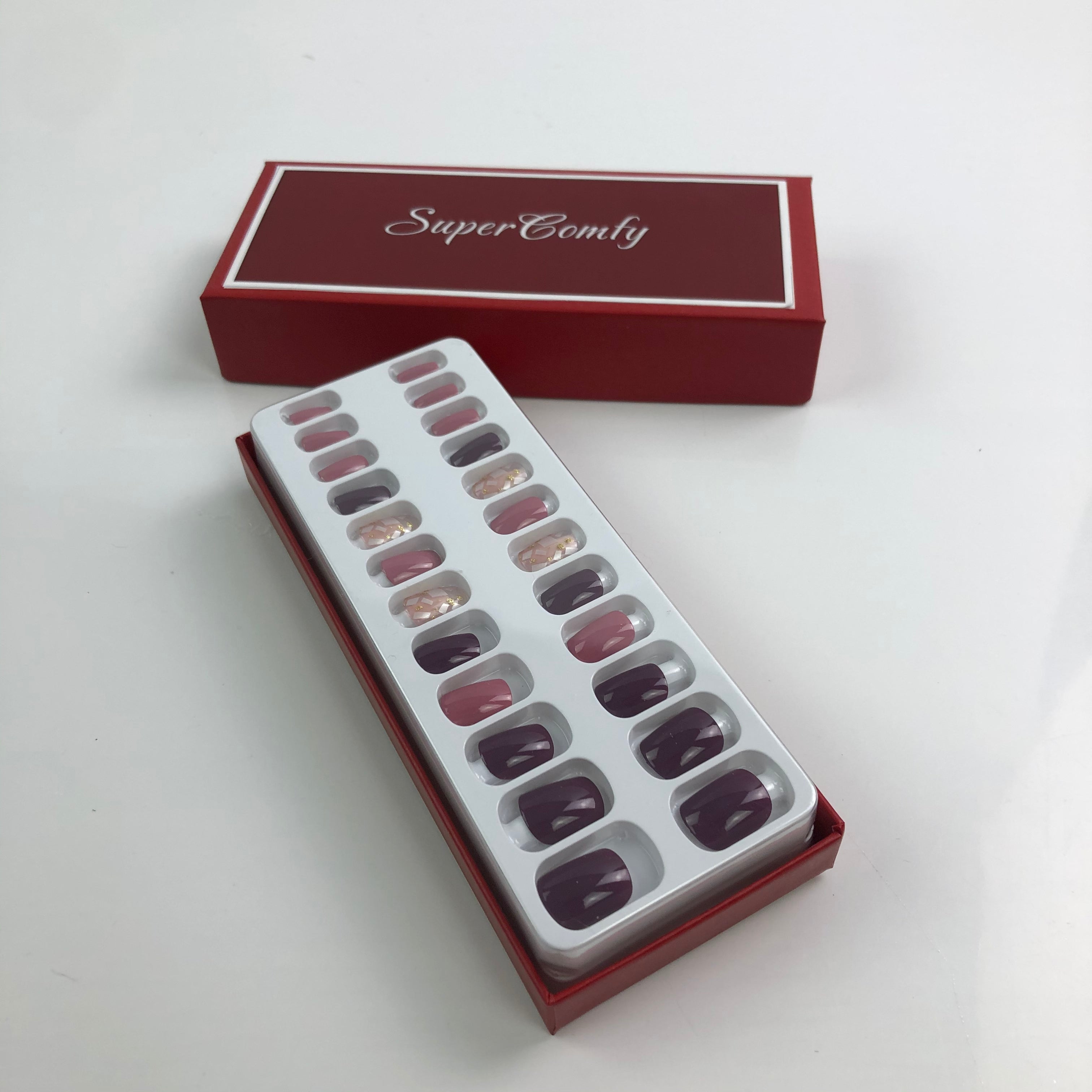 SuperComfy Natural False Acrylic Nails - Glow Guards
