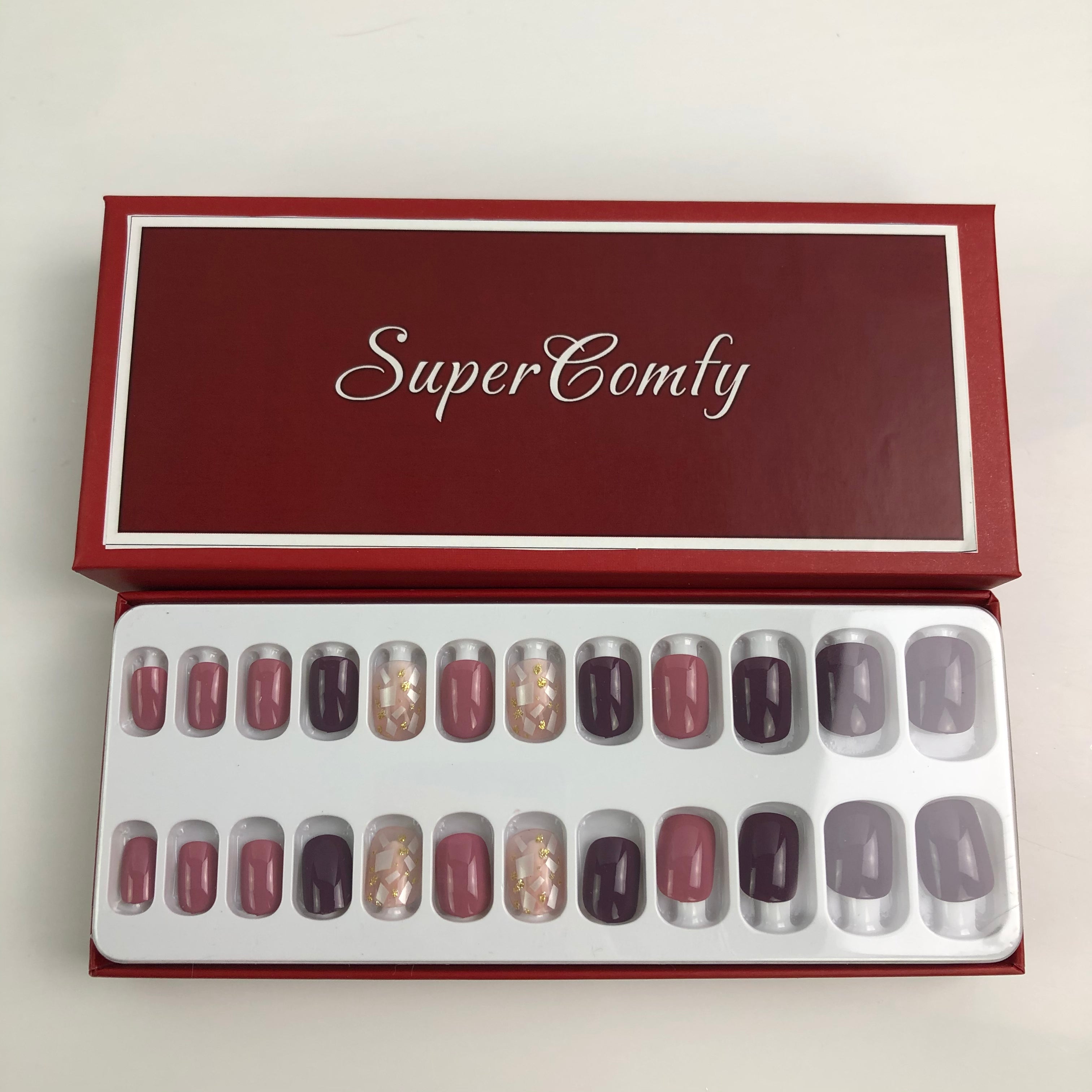 SuperComfy Natural False Acrylic Nails - Glow Guards