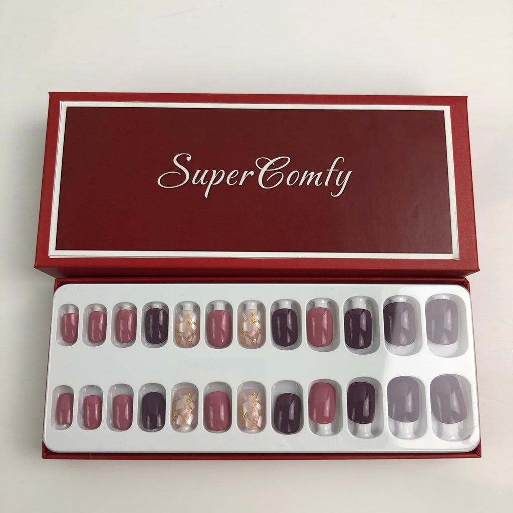 SuperComfy Natural False Acrylic Nails - Glow Guards