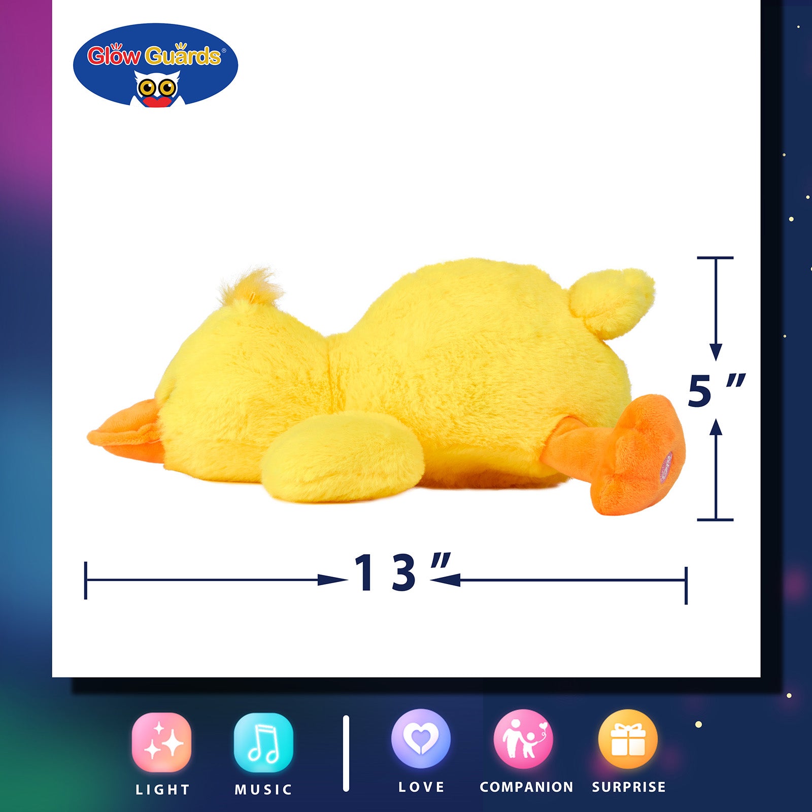Glow Guards Light up Duck Soft Plush Toy Yellow Stuffed Animal - Glow Guards