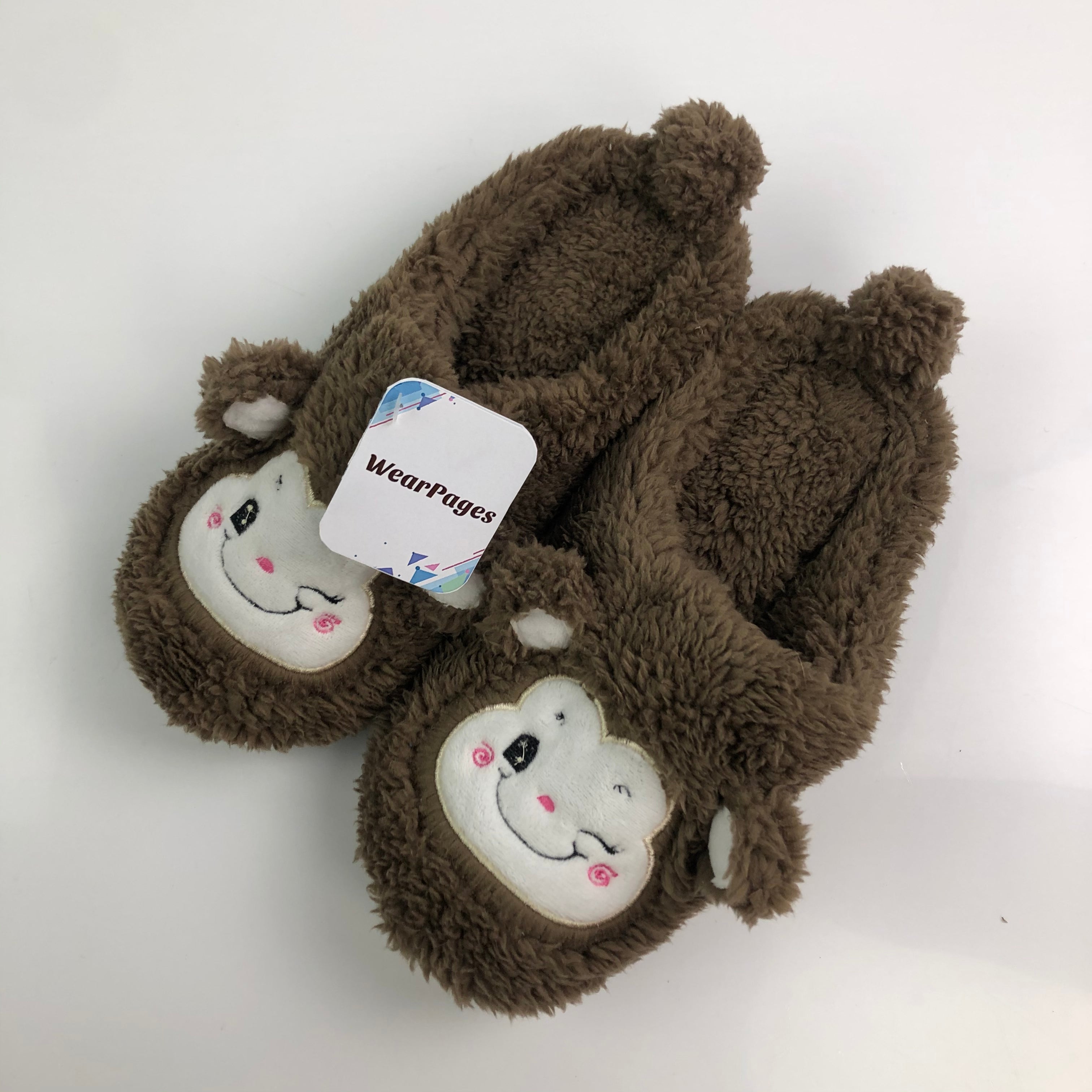WearPages  Funny Fluffy Monkey Slippers - Glow Guards