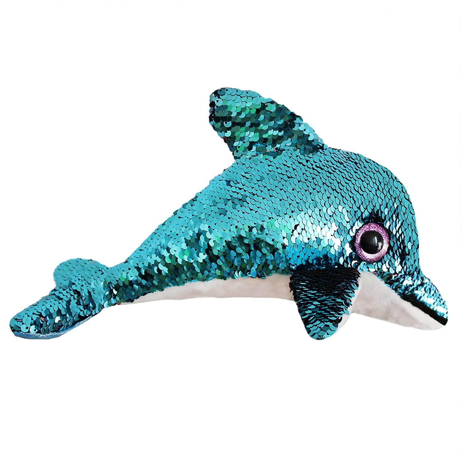 Flippable Sequin Dolphin Stuffed Animal Sparkle Plush Toys 12''| Athoinsu - Glow Guards