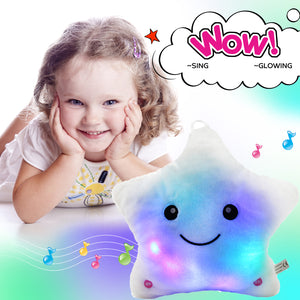 WEWILL Creative Twinkle Star Glowing LED Night Light Plush Pillows - Glow Guards