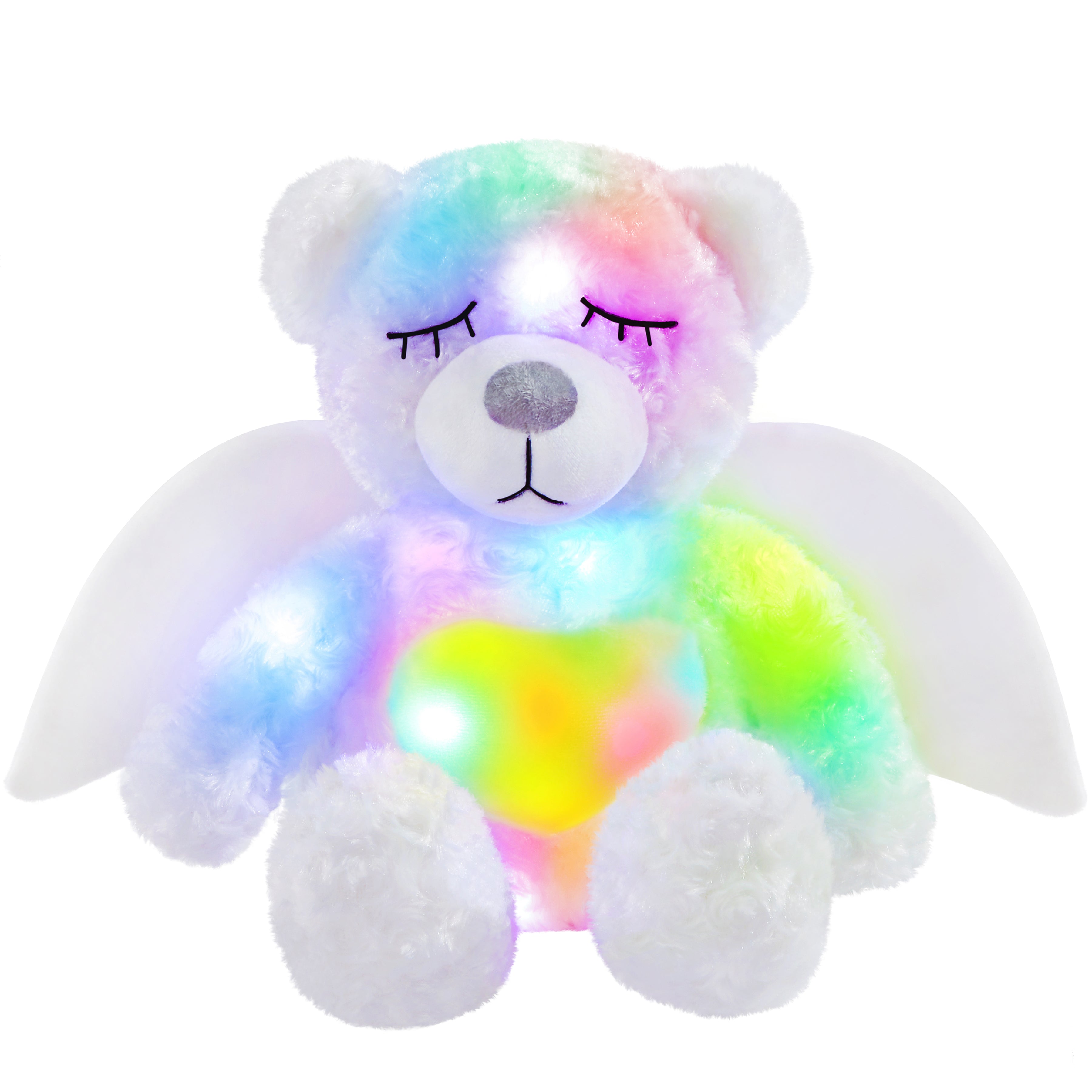 Athoinsu Light up Stuffed Angel Teddy Bear Animals 16'', White - Glow Guards